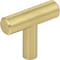 Elements 1-9/16" Overall Length Brushed Gold Naples Cabinet "T" Knob 40BG - alternate 1